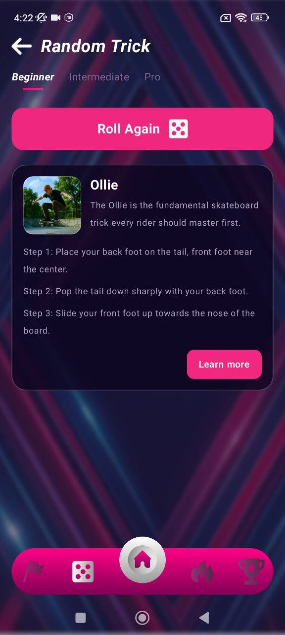 S.K.A.T.E battle screen